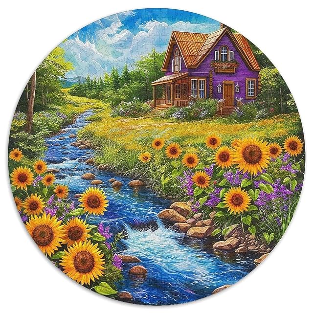 Girasol 1000 Piezas Puzzles Rompecabezas Redondo para Adultos Y Niños Regalos Originales Juegos De Puzzle…