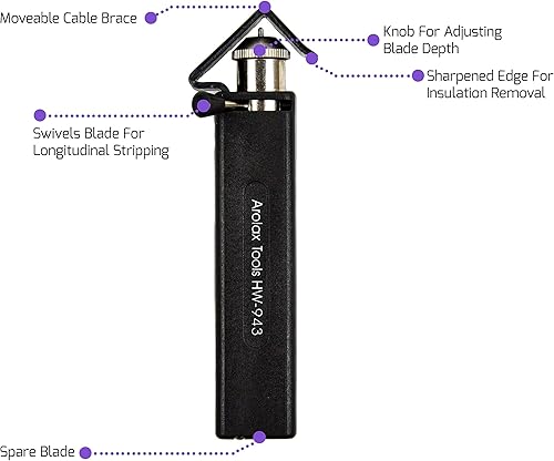 Miniatura 5 de Pelacables Redondo – Con Profundidad De Corte Ajustable – Para Pelar Circunferencial, Longitudinal y Ventana – Diámetro de 3/16" a 1"