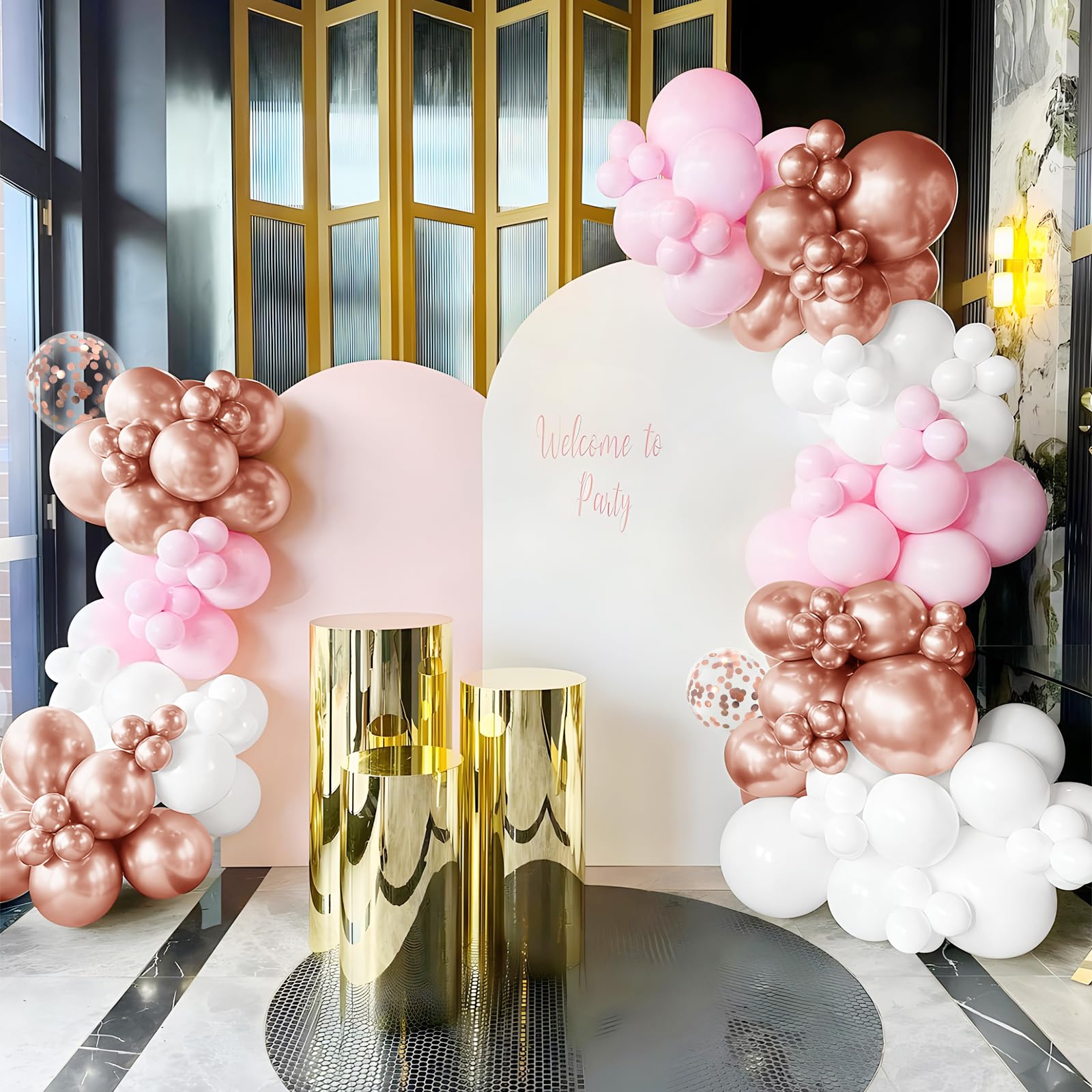35 Palloncini Rosa Polveroso Per Feste - Lattice Pastello, Rosa Cipria, Trasparenti, Con Nastro, Per Baby Shower E Genere Reveal