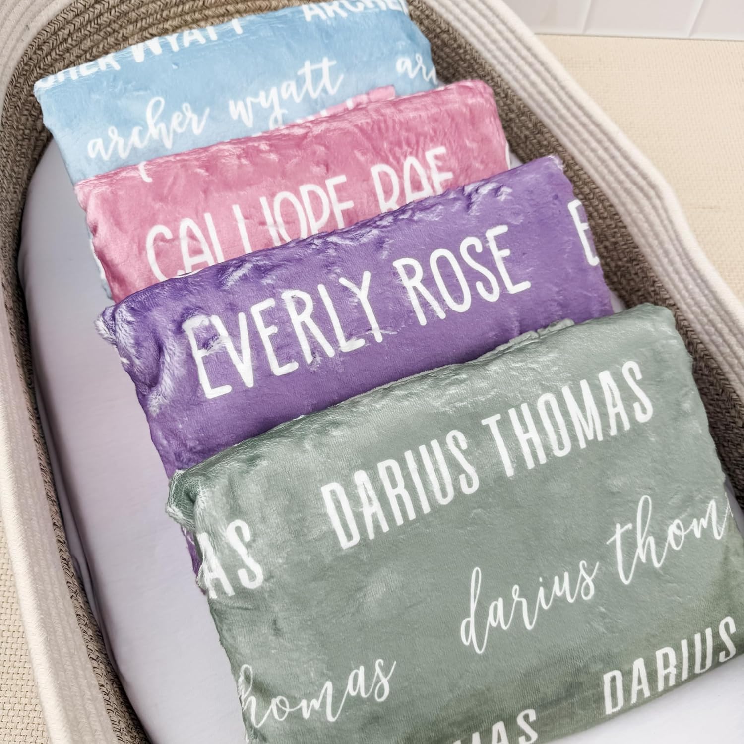 Hickory Hollow Designs Personalized Baby Swaddle, Custom Name Blanket, Nursery Name Sign, Newborn Announcement Sign, Birth Stat, Gender Reveal, Baby Essentials, (Swaddle and 30x40 Blanket)