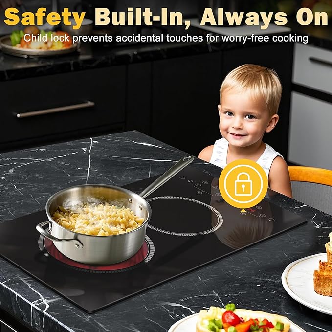 Estufa Vitrocerámica 2 Puestos 12 Pulgadas Empotrable 120V miniatura 5