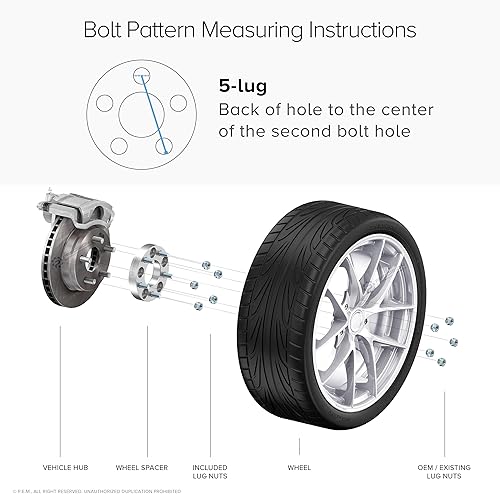 Miniatura 6 de 2 separadores de rueda  Patrón de pernos de 5 X 114.3 mm - 64.1 mm de diámetro., Plateado