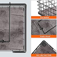 Vista 4 de Servilletero Homode de Granja, Servilleteros de Madera para Servilletas de Papel, Dispensador de Servilletas Cuadrado de Cocina para Mesas, Cesta