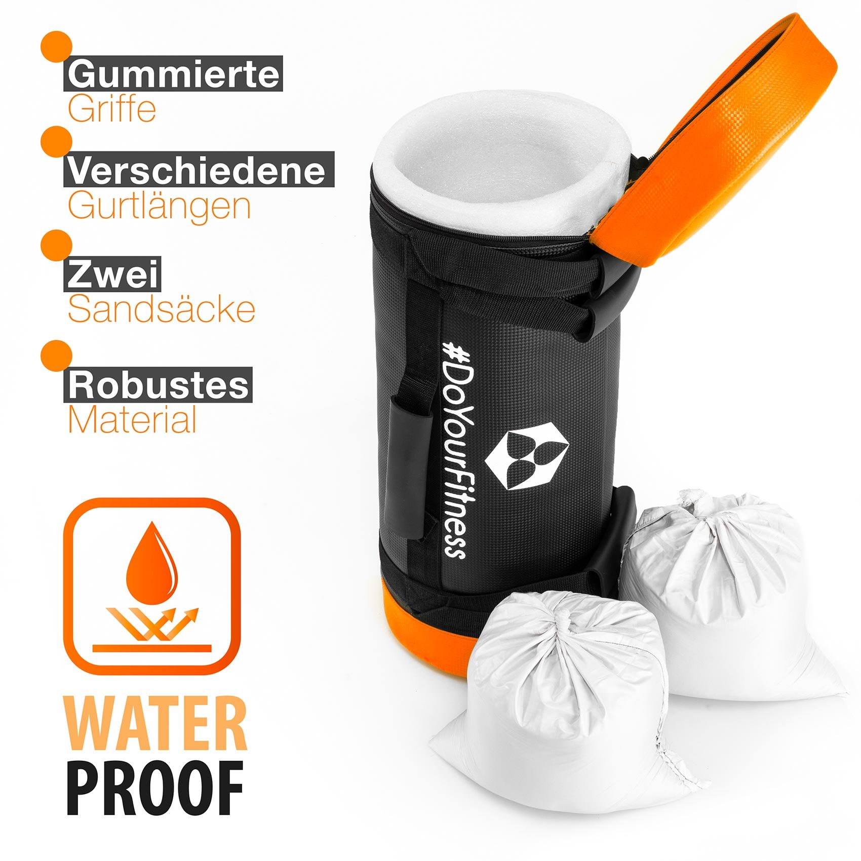 #DoYourFitness x World Fitness Power Bag Carolous 5 kg - Saco de Arena para Entrenamiento de Fuerza y Resistencia - Sandsack Cubierta de Nylon con Costuras Reforzadas