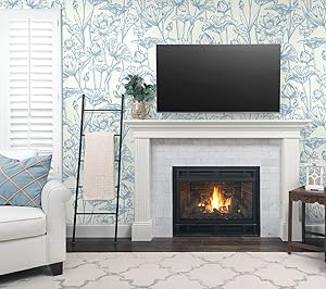 Vinjiasin Peel and Stick Wallpaper Blue Floral Contact Paper Modern Lotus Wall Paper for Bathroom Bedroom Self Adhesive Removable Flower Leaf 16.1"x 78.7"