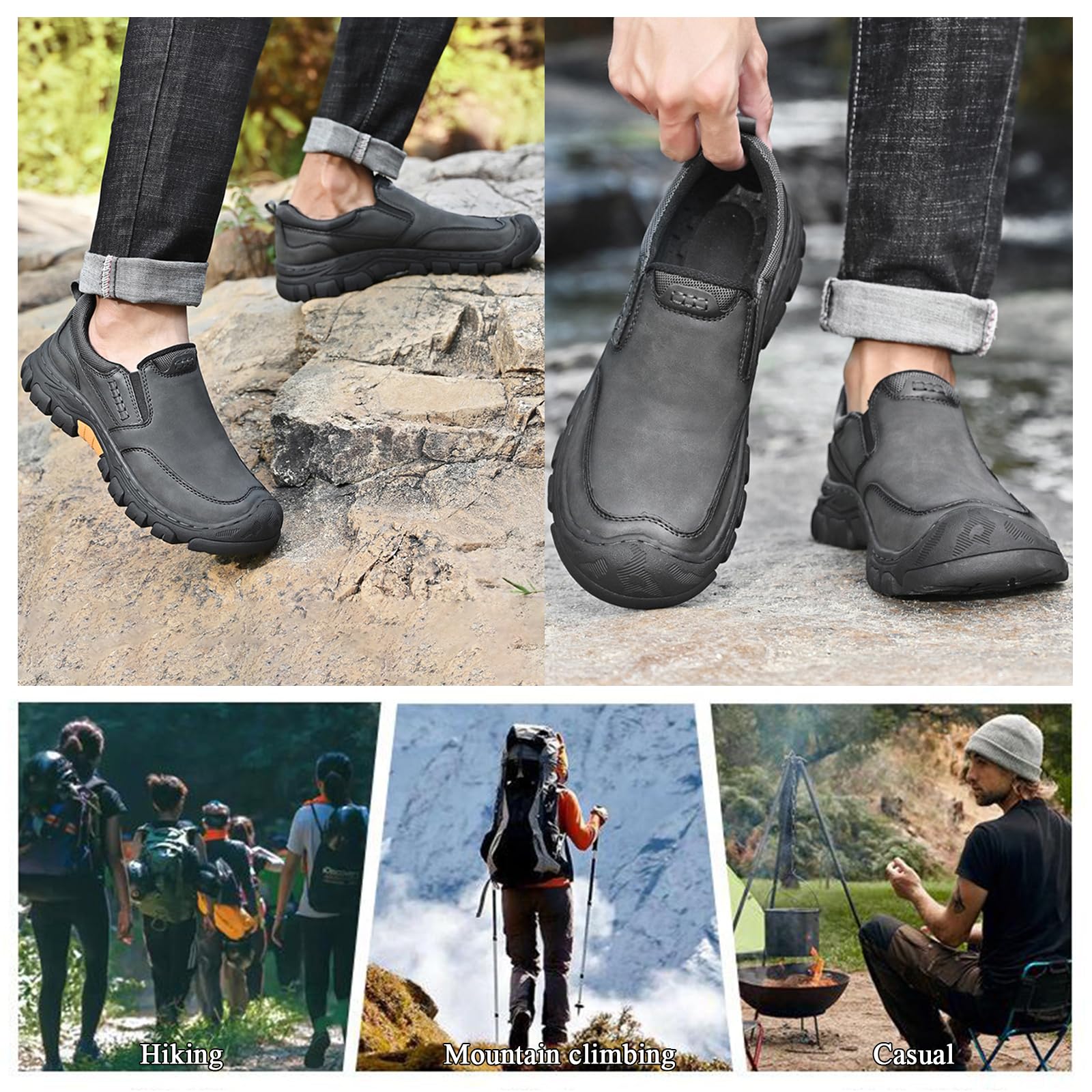 Mokasyny męskie buty turystyczne męskie antypoślizgowe wodoodporne oddychające buty kempingowe do biegania trekkingu