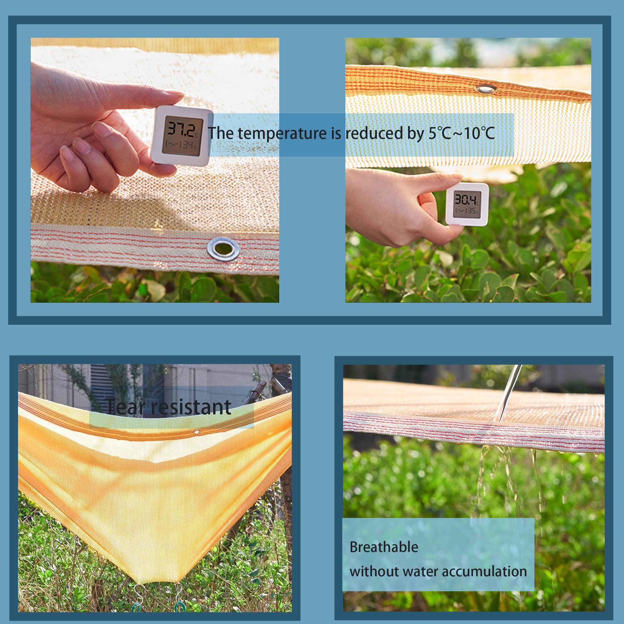 Malla Ocultacion Red de Sombra Tela para Sombra con Ojales 2x8m Toldo Vela Telas para Toldos Exterior Terraza es HDPE 12 Pin Tela para Sombra Resistente a Los 90% Rayos UV Malla Sombreadora