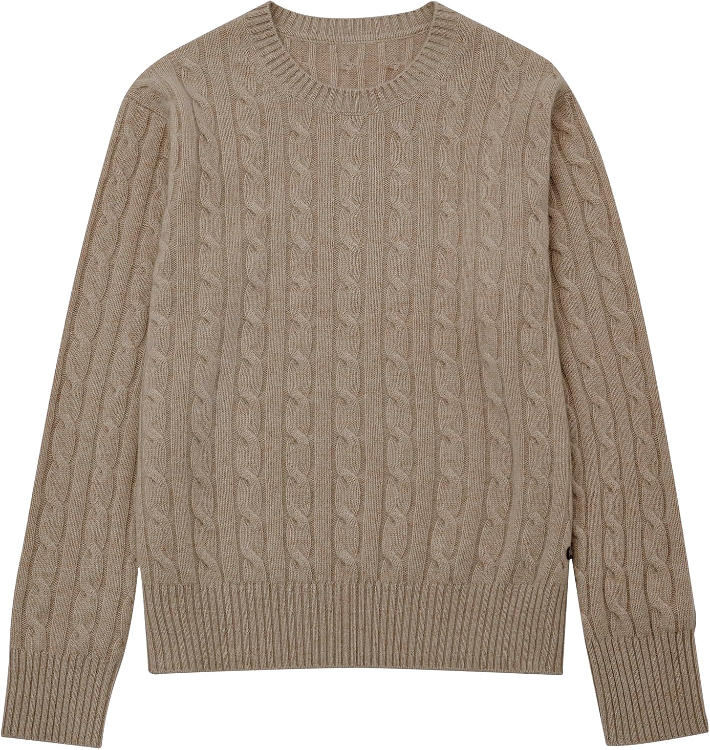 KVSS Women's 100% Pure Cashmere Crewneck Sweater Cable-Knit Long Sleeve Pullover Sweater for Women - Image 5