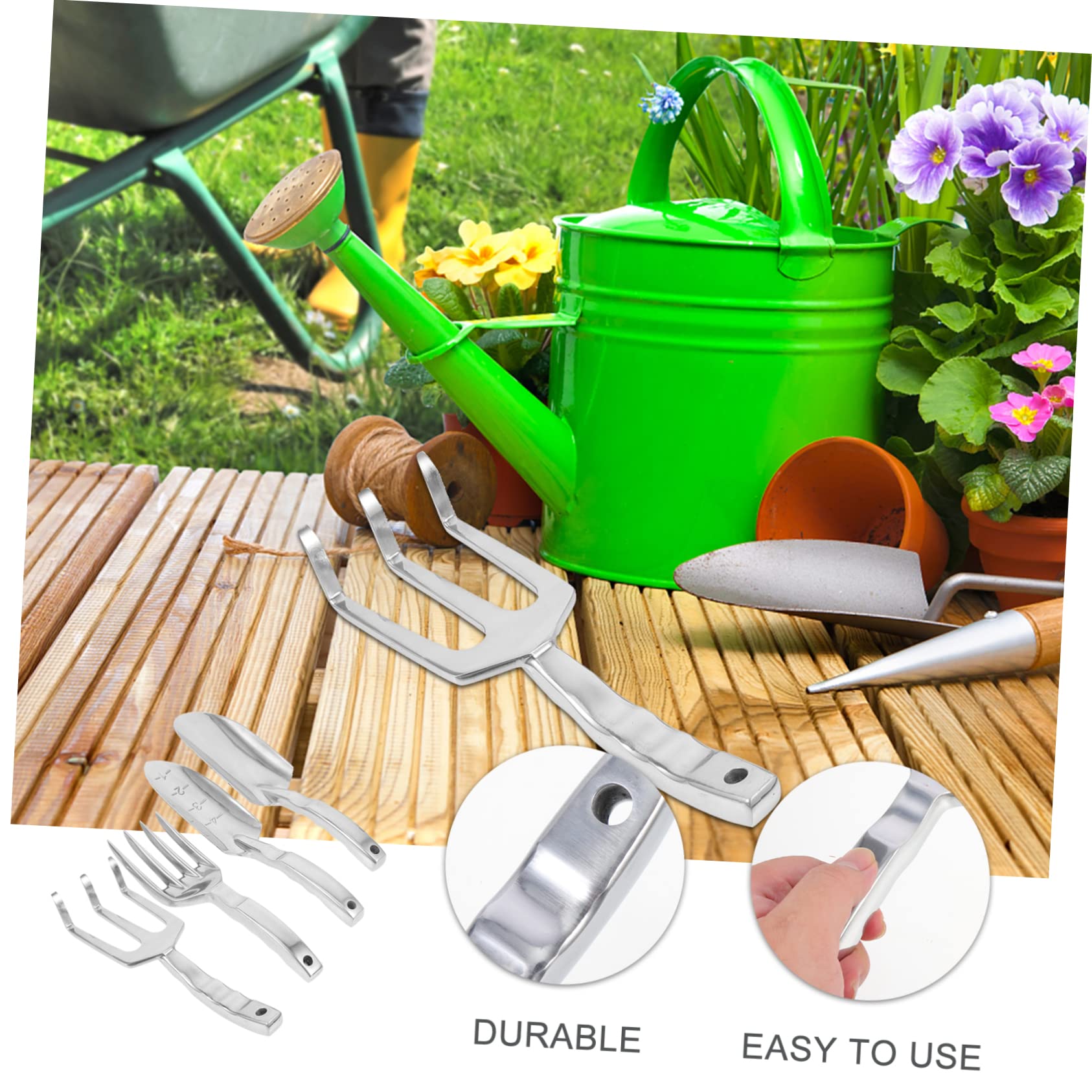 BESTonZON Teiliges Gartengeräte mit Aluminium Schaufeln und Holzgriffen Vielseitige Gartenwerkzeuge für Pflanzenpflege Bodenlockerung Unkrautentfernung und Gemüseanbau