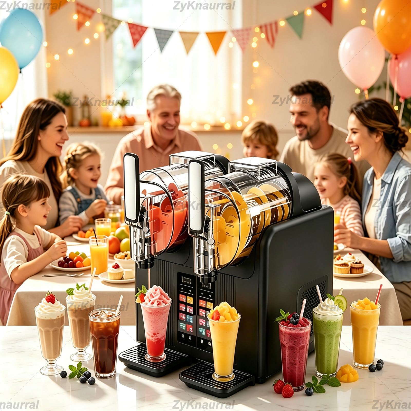 Profesional Heladera De 430 W, Máquina Comercial De Granizados, Pantalla LCD, Limpieza Automática, Controles Táctiles, para Yogur, Cafeterías, Bares De Aperitivos Y Restaurantes White