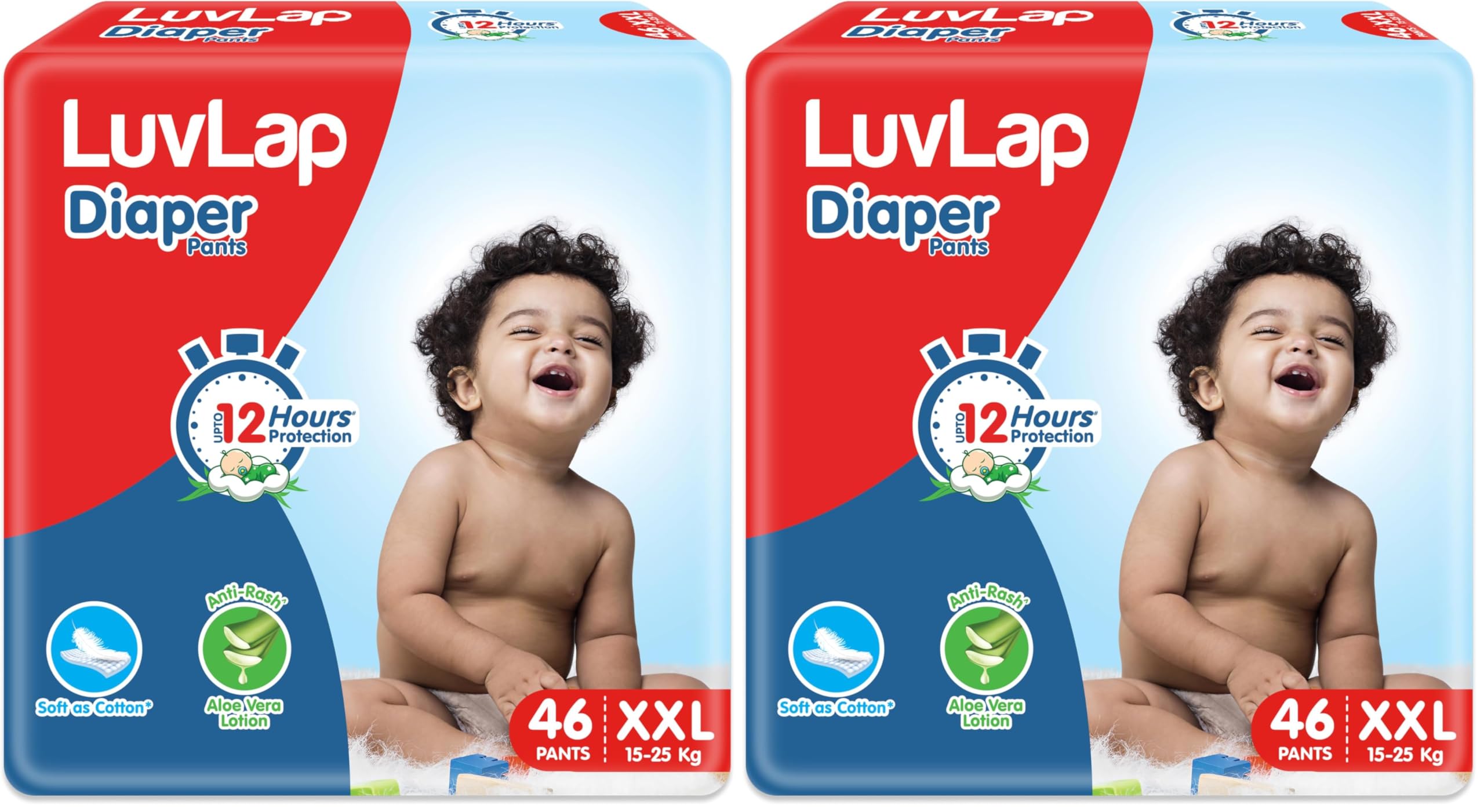 LuvLap Diaper Pants XXL, 15-25kg, 46 Count, Baby Diaper Pants, with Aloe Vera Lotion for Rash Protection, upto 12 Hour protection (Pack of 2)-image-47