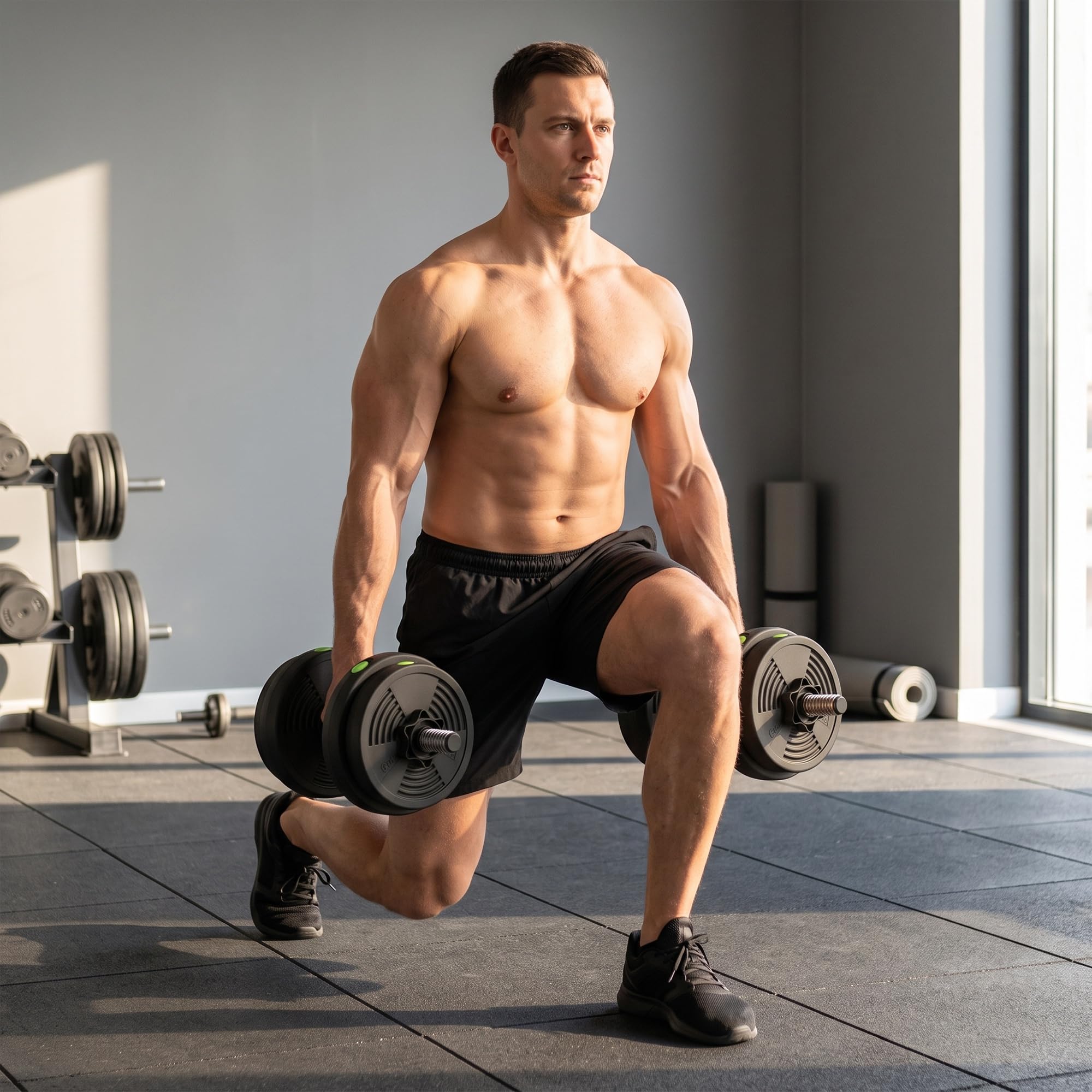 SPORTNOW Set di manubri regolabili 2 in 1, 15 kg a 30 kg, set di manubri con barra di collegamento e impugnatura antiscivolo, manubri e manubri per uomini e donne, esercizio fitness, casa palestra