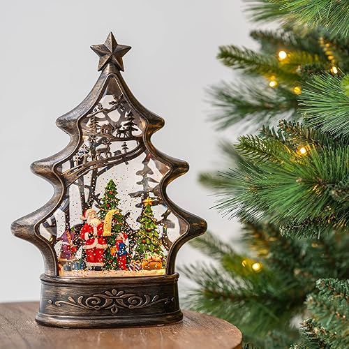 Vista 152 de Linterna de globo de nieve de Navidad, muñeco de nieve brillante con música, forro USB/funciona con pilas, linterna iluminada para decoración