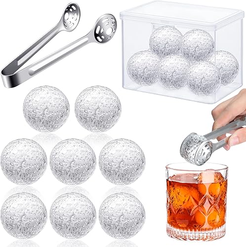 Juego de 8 piezas de bolas de golf para el día de San Valentín enfriadores de whisky rocas de whisky de cristal juego de regalo para hombres