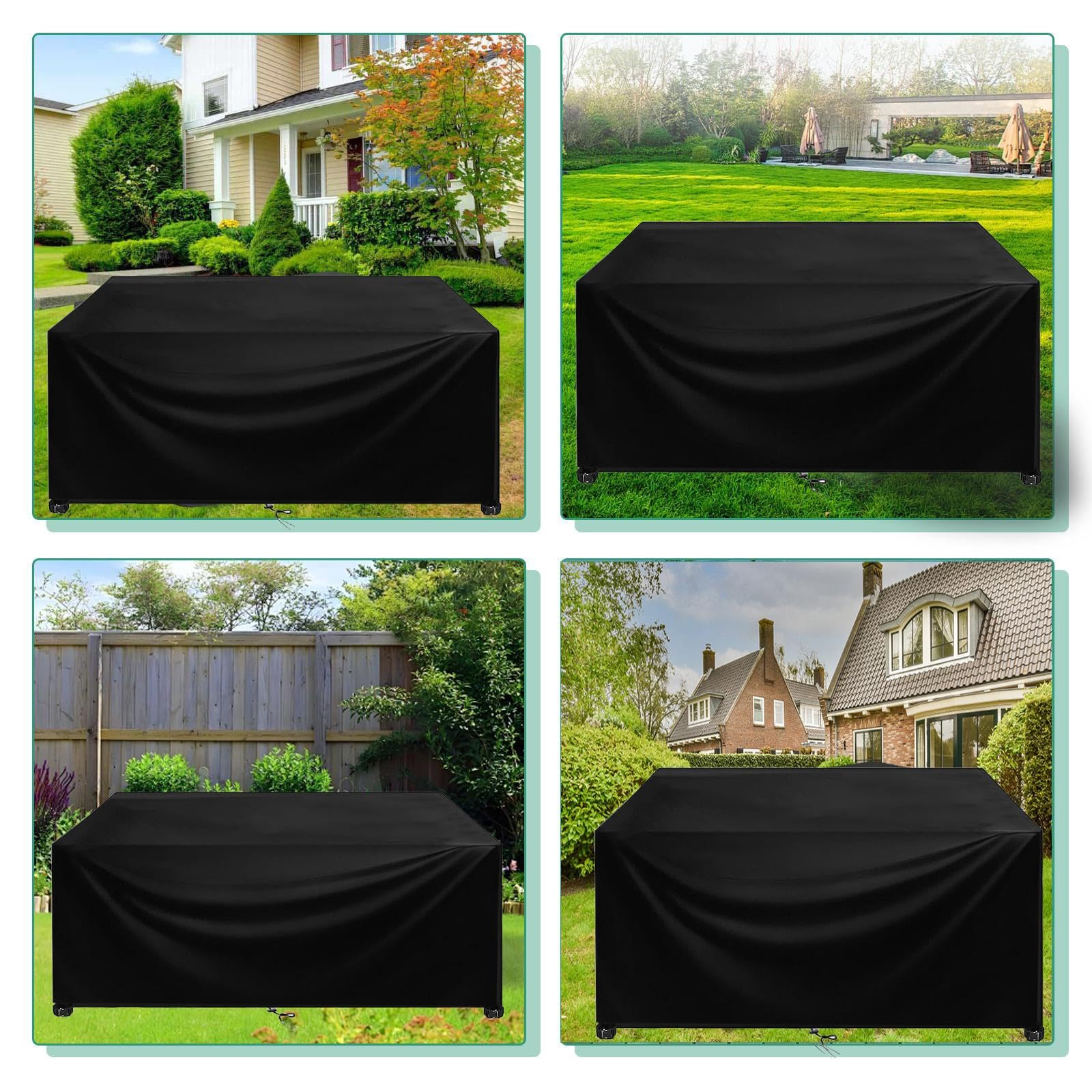 Copertura per Tavolo Da Giardino Impermeabile 210x90x40cm/LxWxH Coperture per Tavoli Da Giardino Esterno,420d Oxford Copritavolo Tavolo per Cortile Tavoli Sedie Anti-Uv