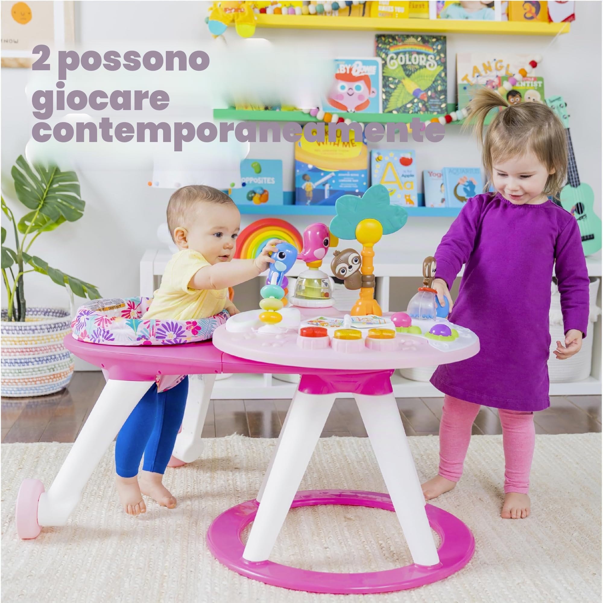 Bright Starts Centro Attività Around We Go Tropic Coral Luci e Suoni Girello Musicale Rosa 6 Mesi+