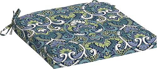 Arden Selections Cojín de asiento para exteriores de 18 x 19 pulgadas, zafiro Aurora azul damasco disponible en Yaxa Colombia