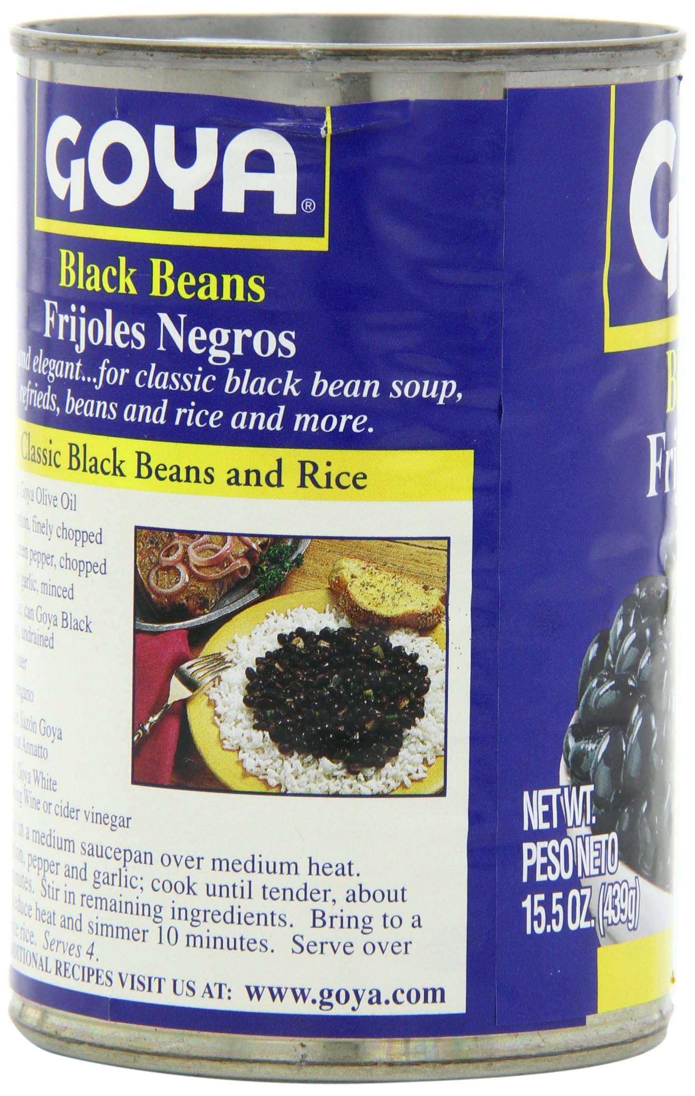 Goya Black Beans - Frijoles Negros 15.5 Oz Pack of 6