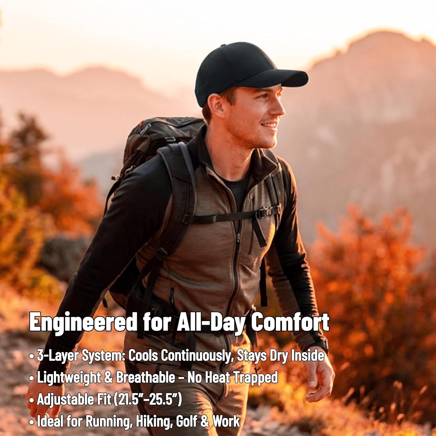 HYDROCOOL Cooling Hat Unisex,Evaporative Cooling Cap with UPF 50+ Sun Protection,Lightweight Sun Hat for Outdoor Sports,Work - Image 3