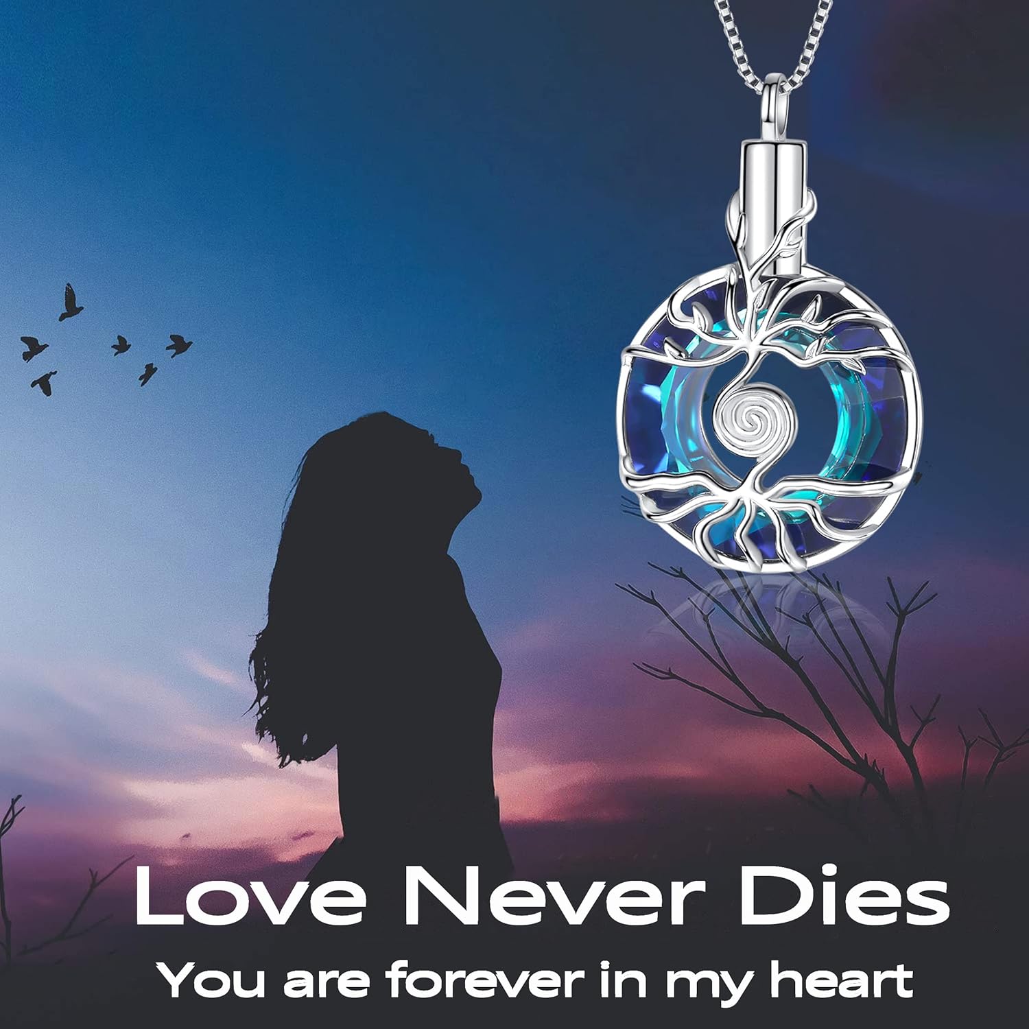 Sterling Silver Urn Neckalce for Ashes for Women: Cremation Jewelry for Women - Ashes Keepsake Pendant Memorial Jewelry Gifts for A Loss of Loved Ones - Image 2