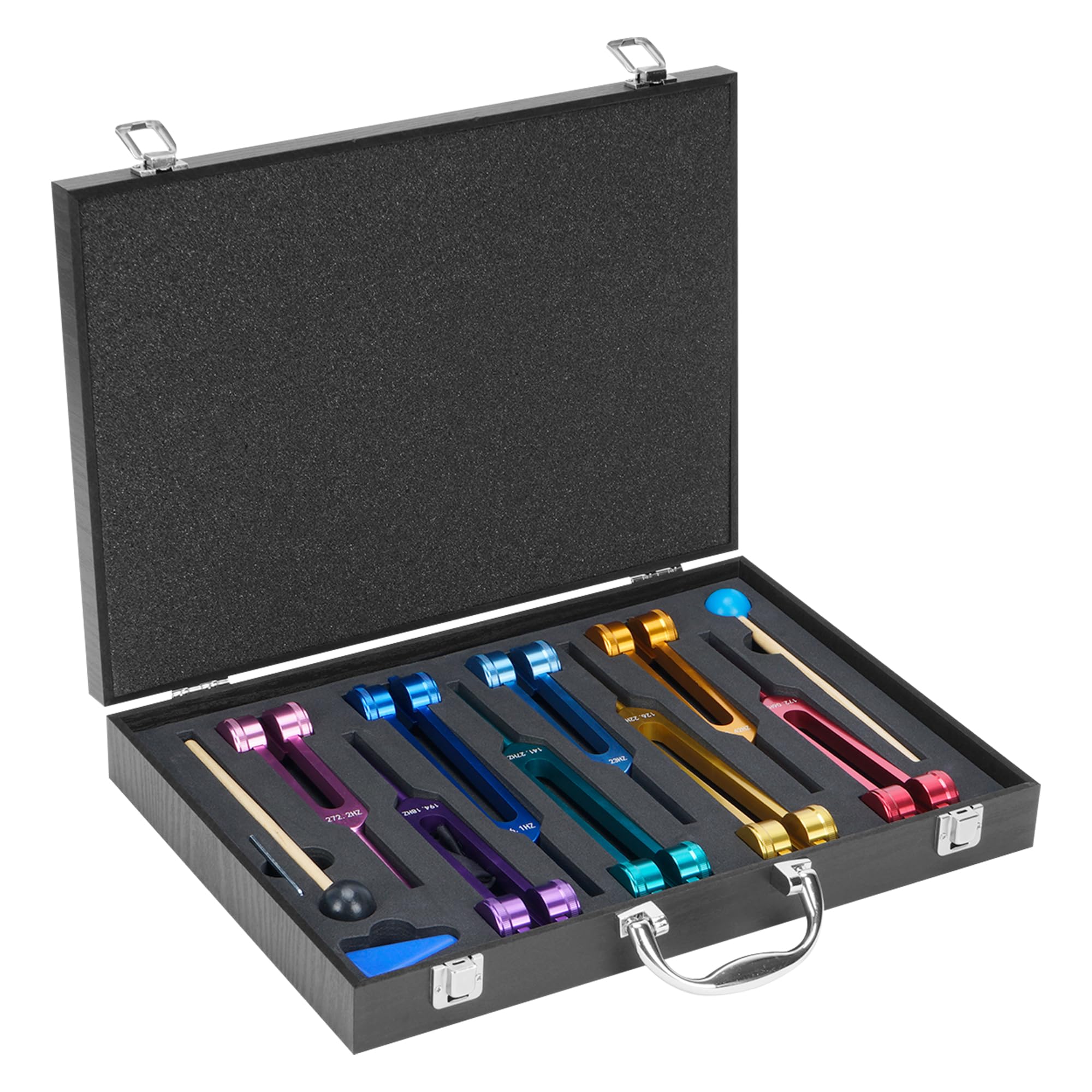 lesolar Chakra Tuning Forks Set, 7 Chakra and 1 Soul Purpose Weighted Solfeggio Tuning Forks for Healing Therapy Yoga