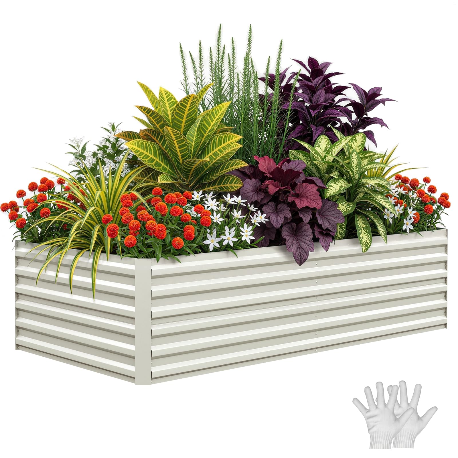 GarveeMore Raised Garden Bed 240x120x60cm Galvanised Steel Garden