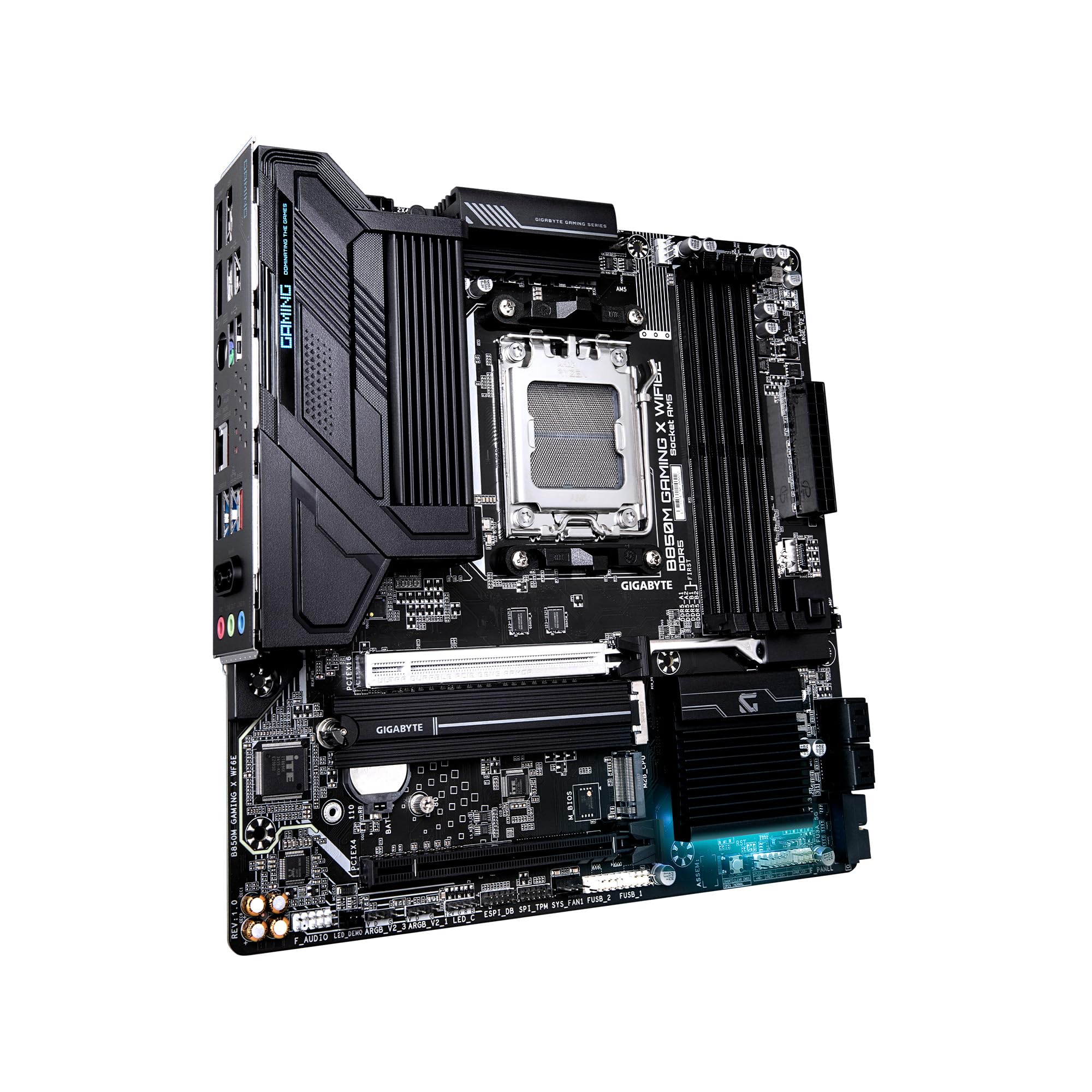 GIGABYTE B850M Gaming X WIFI6E - Placa Base AMD AM5 LGA 1718, mATX, DDR5, 2X M.2, PCIe 5.0, USB-C, WIFI6E, LAN de 2.5 GbE, EZ-Latch