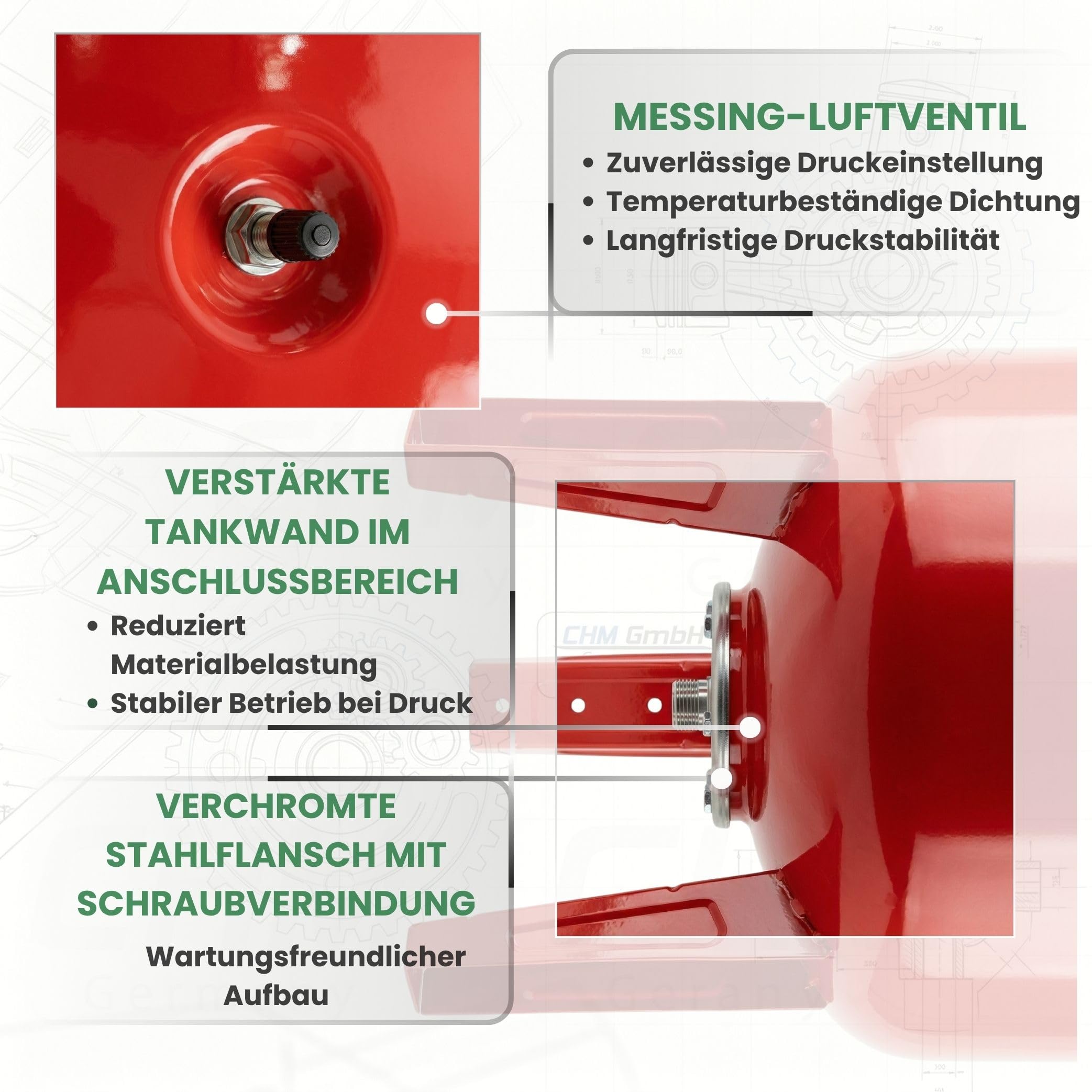 100 L Membrankessel vertikal, Stahltank, Druckkessel max.10 Bar Ausdehungsgefäß