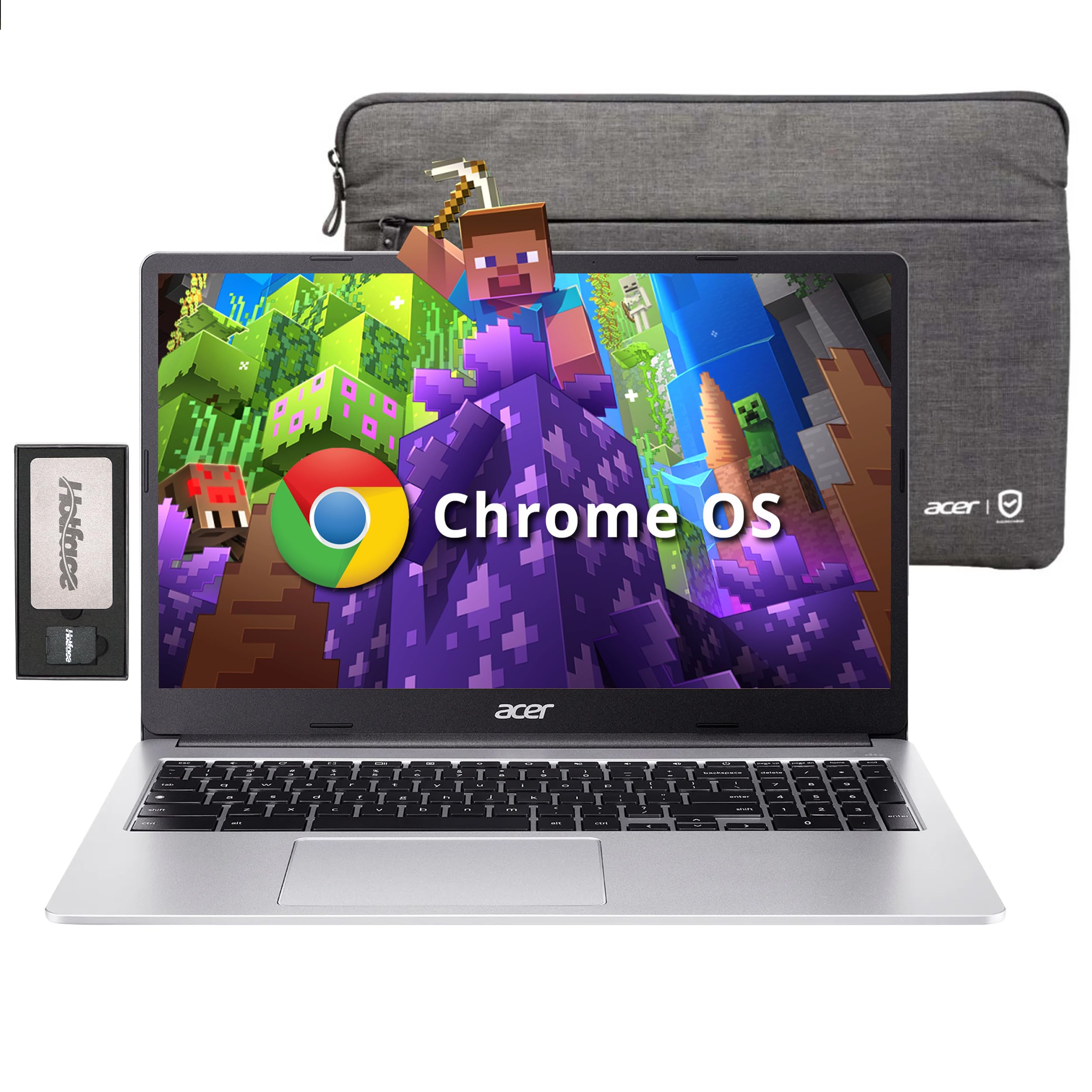 Acer Chromebook 315 15.6" HD Laptop, Intel Pentium Silver N6000, 4GB LPDDR4X, 288GB Storage (128GB eMMC & 160GB Docking Station Set), Intel UHD Graphics, Num Pad, Webcam, Wi-Fi 6, Chrome OS, Silver