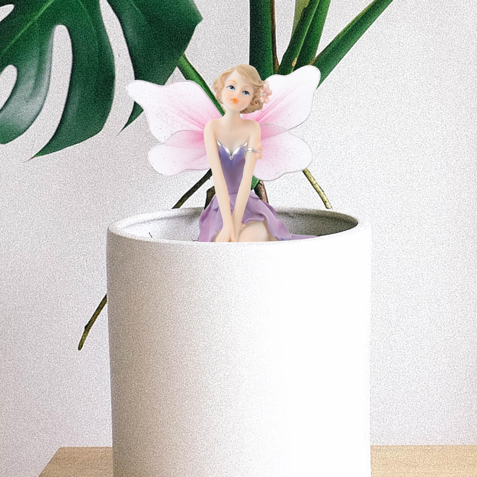 Estatua de Hada Floral de Resina, 1 Pieza, Adorno Decorativo para Jardín