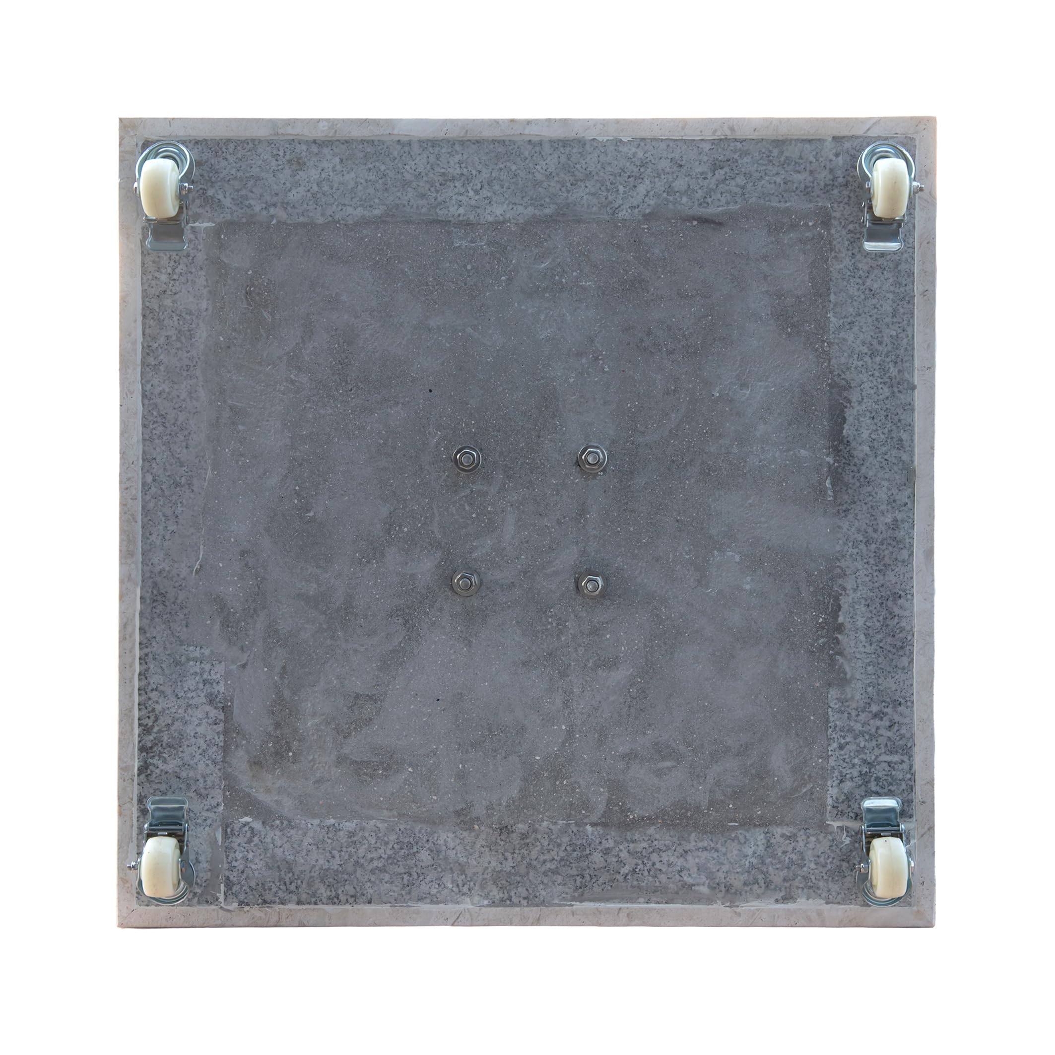 anndora Sonnenschirmständer eckig 70kg Marmor – rollbar 60x60 cm mit Edelstahl Schirmaufnahme 60/50 mm