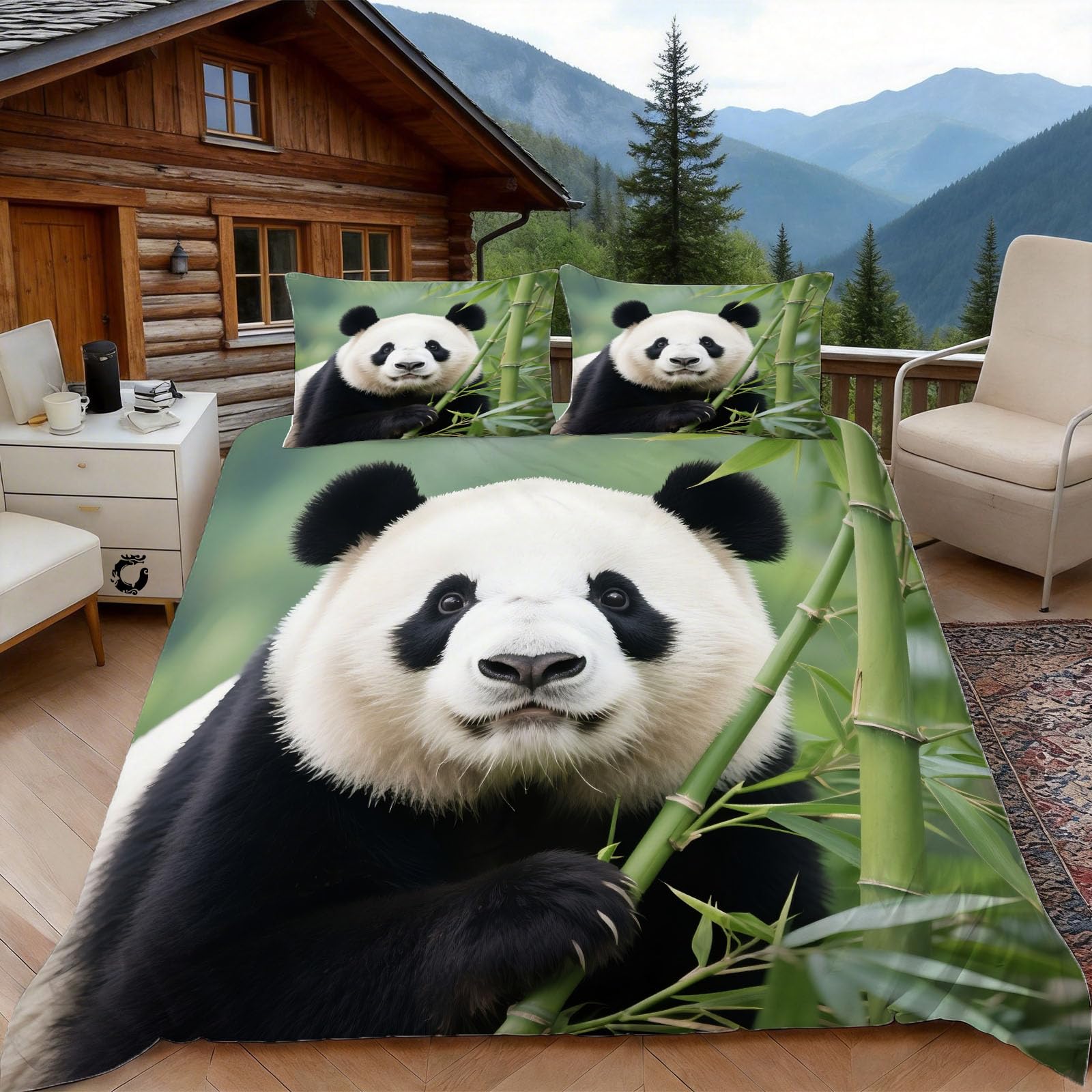 Parure de lit animaux mignons et housse de couette panda pour chambre cocooning