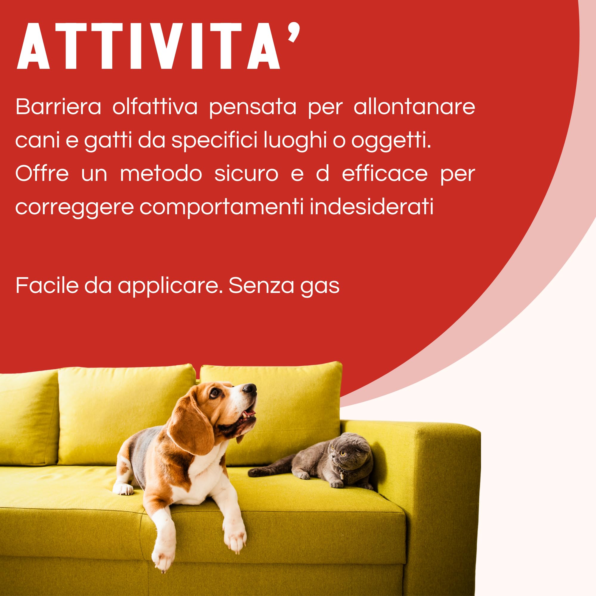 Disabituante Spray Repellente per Cani e Gatti 500 ml - Barriera Olfattiva Naturale - Protegge Mobili, Giardino e Superfici - Facile da Applicare