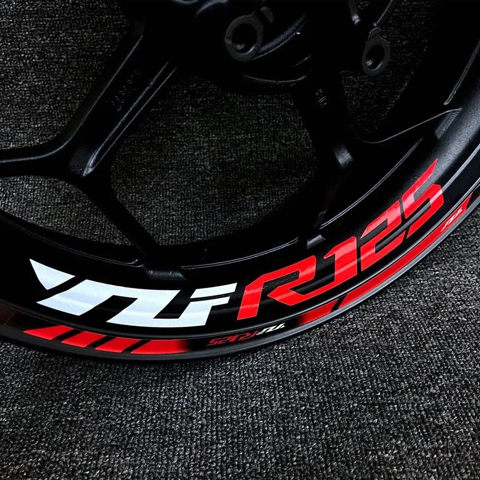 Trottinette Sportive Autocollant De Décoration De Moyeu De Jante De Roue Intérieure Et Extérieure De Moto De 17 Pouces, Autocollant Imperméable Hautement Réfléchissant pour YZF R125(Style 17)