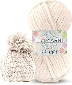 Fio de veludo chenille para crochê - fio fofo, de pelúcia, 100 g, perfeito para cobertores de bebê e amigurumi, tamanho 6