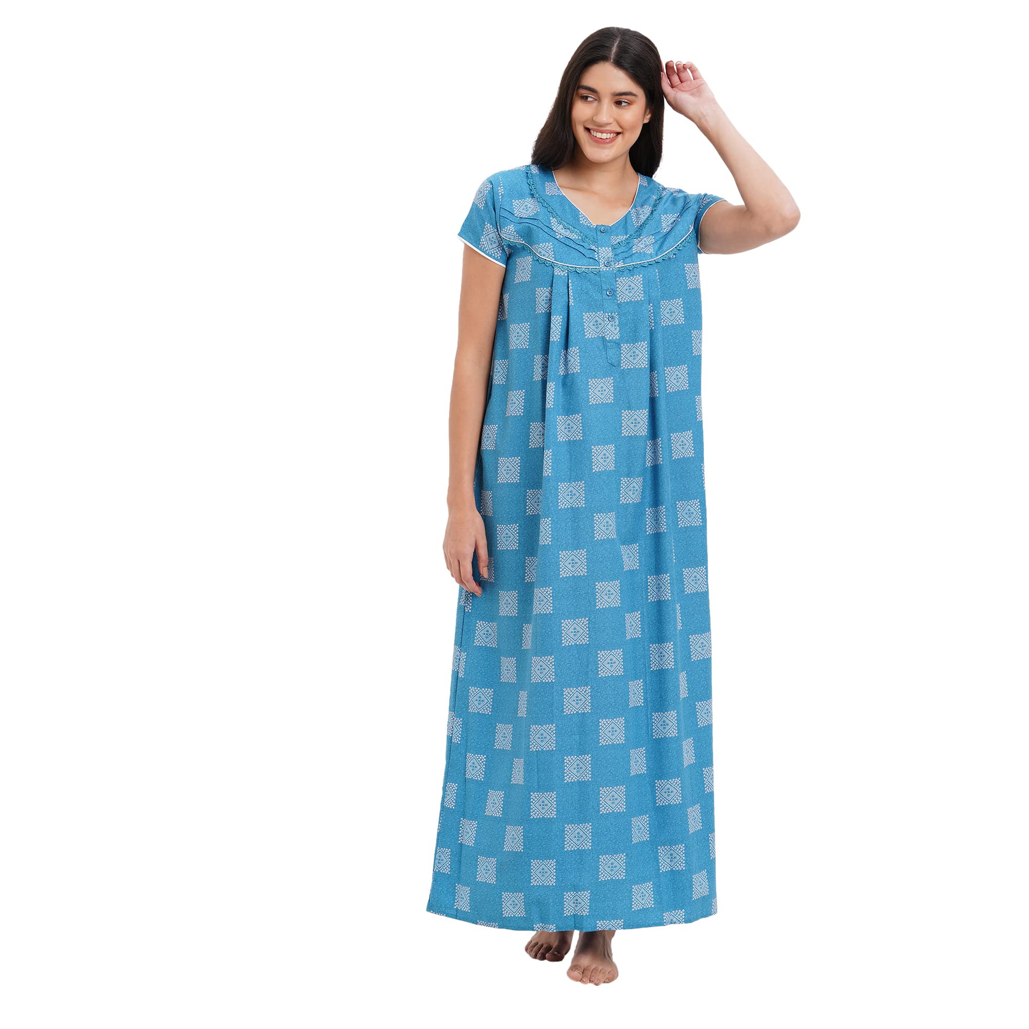 Women's Cotton Blend Maxi Classic Regular Nightgown