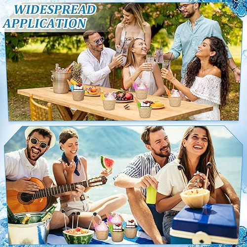 Miniatura 5 de 48 juegos de cuencos de plástico para helado, tazas de helado de color caramelo con cuchara, reutilizable, lindo tazón de postre para niños, Sundae,