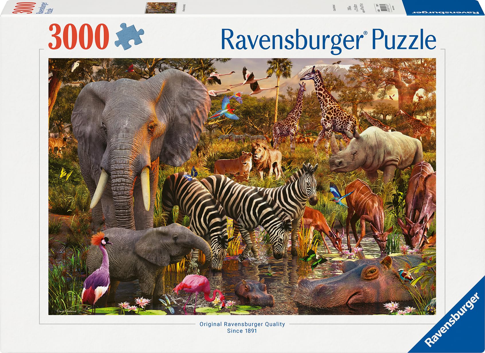 Animaux du Continent Africain, 48 x 32 in, 3000 pezzi, 12x17 pollici