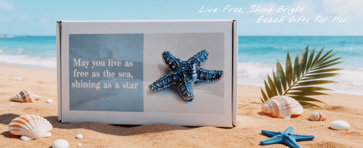 Beach Gifts For Women Thank You Gift Basket With Beach Bracelets Teacher Appreciation Gifts Set, Self Care Gifts For Womens Blue