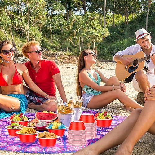 Miniatura 6 de Lallisa 80 cuencos de plástico desechables de 23 onzas, cuencos de plástico para servir, suministros de fiesta para bodas, picnics, sopa de