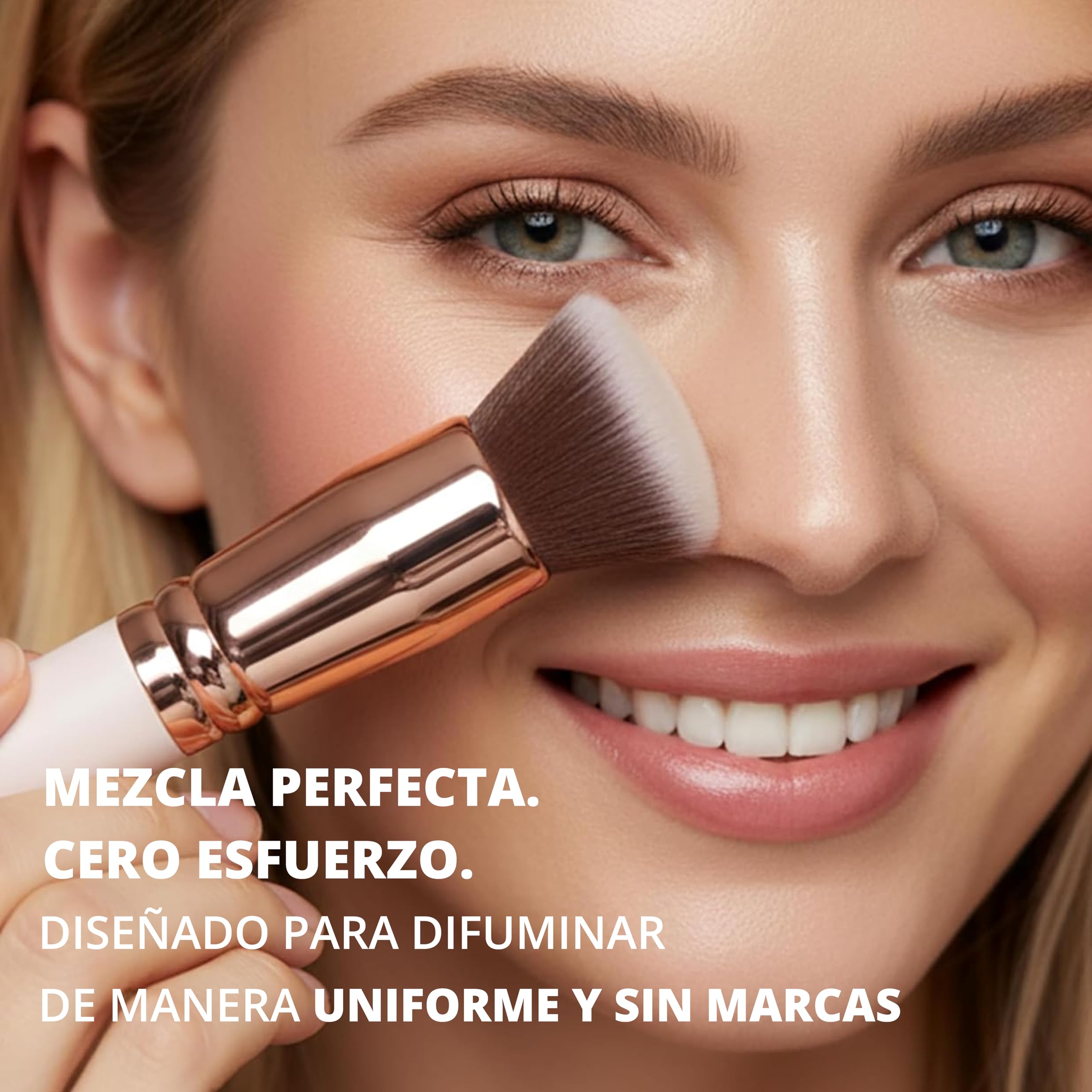 Brocha Base Maquillaje Fluido Kabuki Profesional - Brocha Foundation Contouring Polvos - Fibras Sintéticas Gruesas — view 3