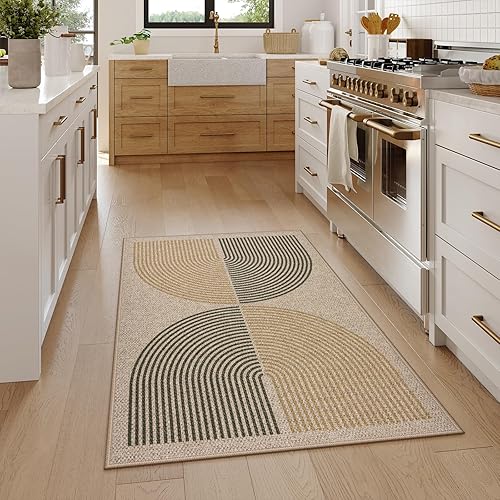 Vista 343 de Lahome Alfombra moderna de yute, de 2 x 8 pies, lavable, para entrada, granja, cocina, antideslizante, para interiores y exteriores, alfombra