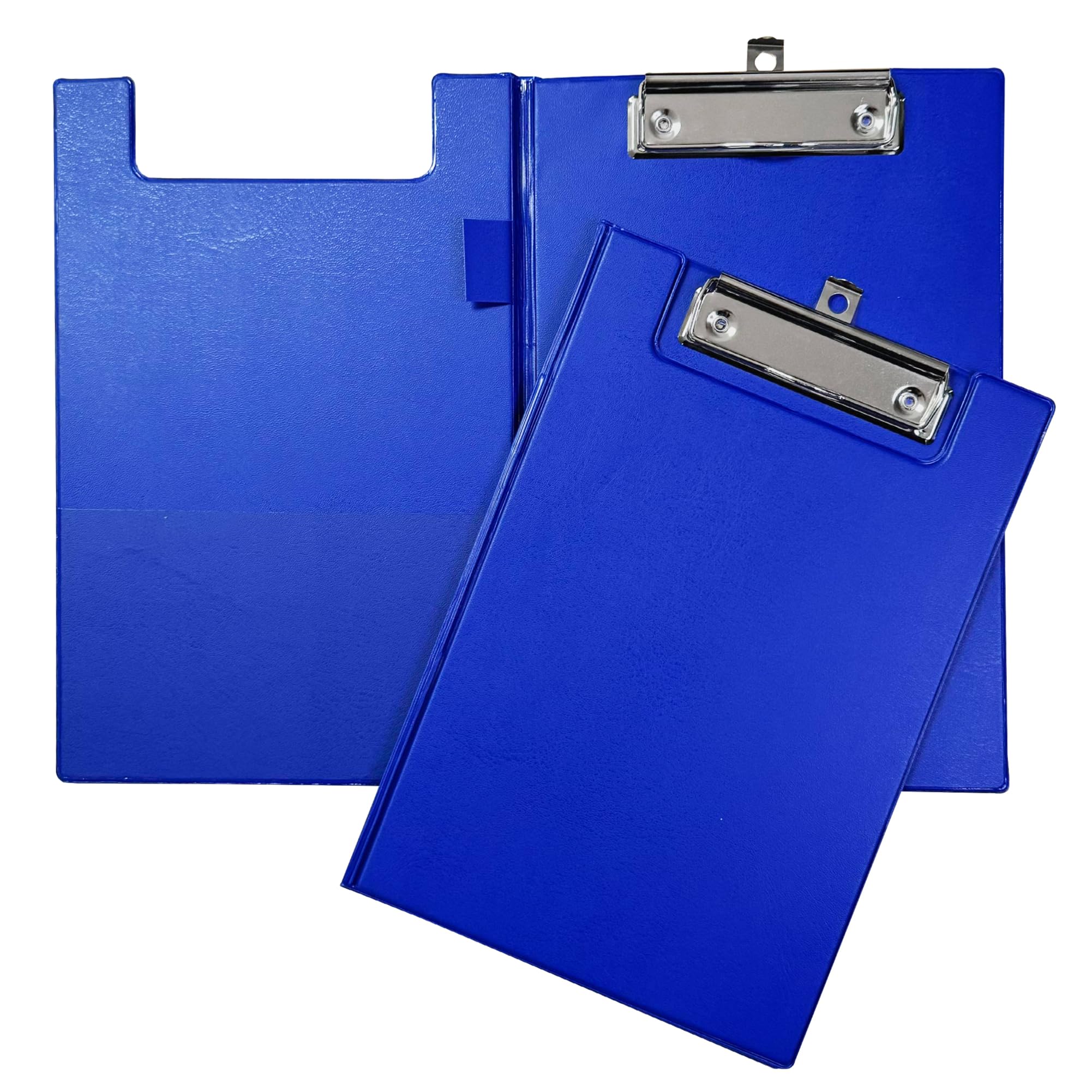 Janrax Blue Foldover Clipboard – A5 Folding Clipboard with Front Cover, Inside Pocket & Hanging Hook