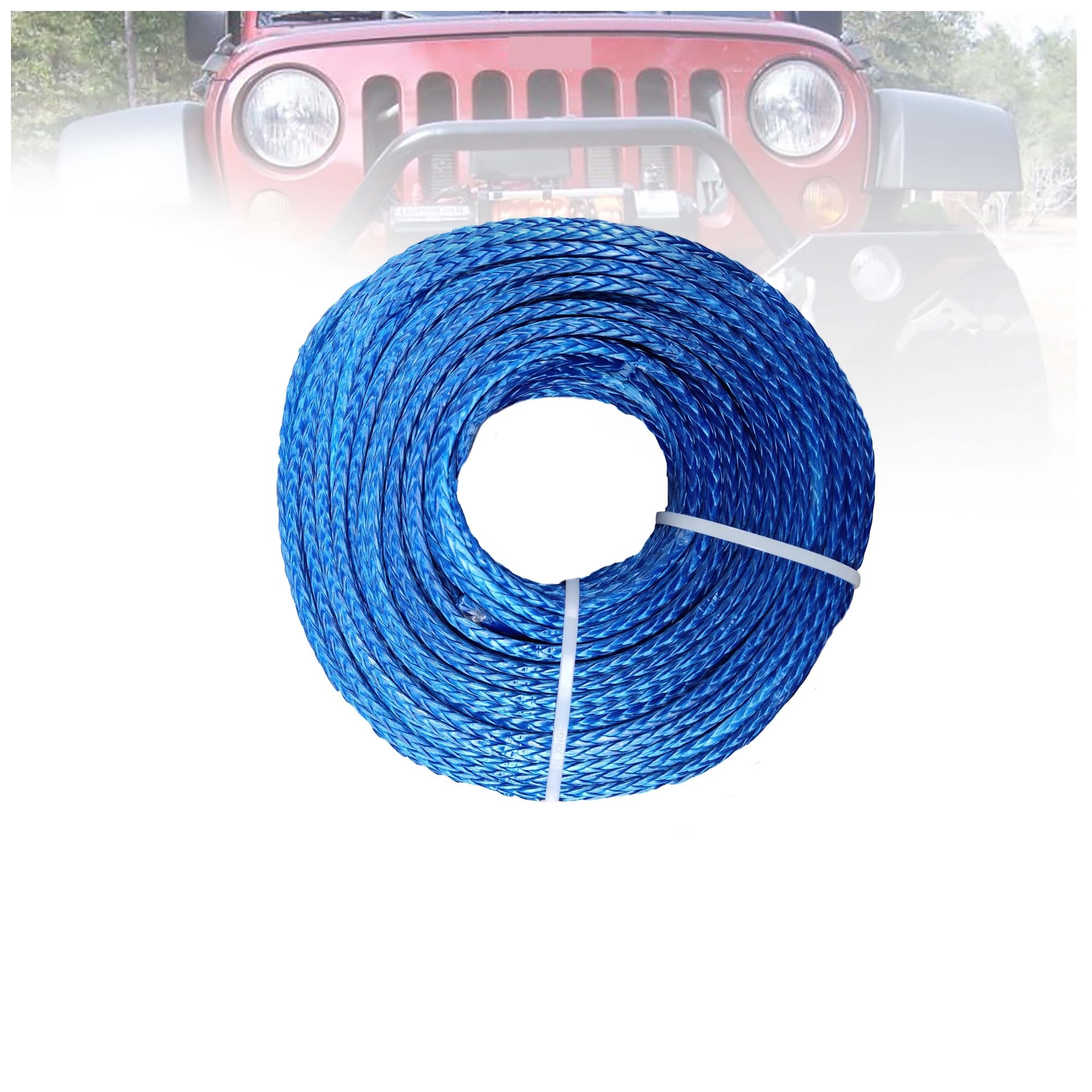 Edede Blu Winch Rope, 6Mm X 100M Uhmwpe Winch Rope Towing Line,Atv Winch Rope Winch Cable For Atv Utv Suv 4X4 4Wd Off-Road(Blu)
