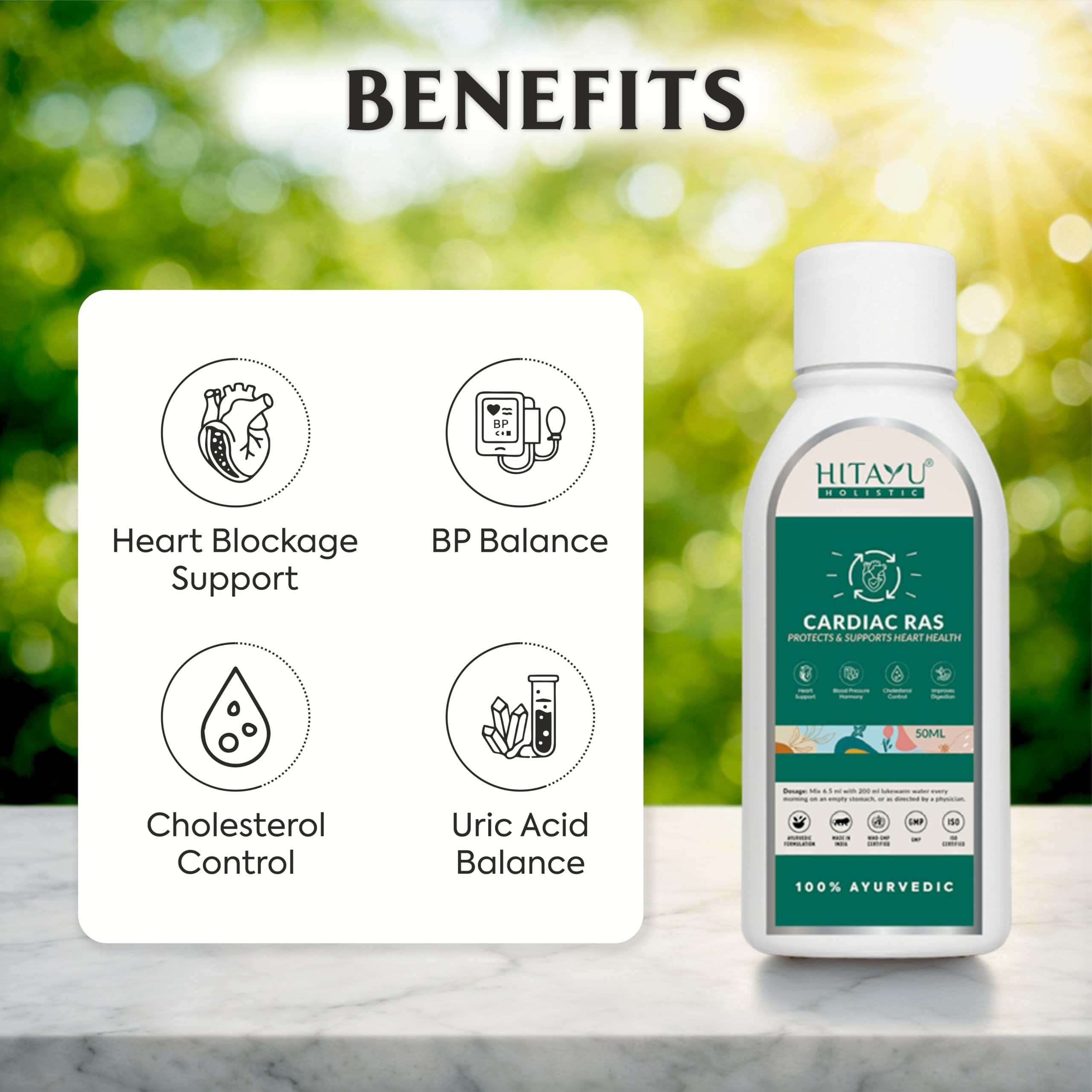 Cardiac Ras | Protect & Support Heart Health | Supports Cholesterol, BP & Uric Acid Balance | Metabolism & Digestion Support | — Amazon image 4
