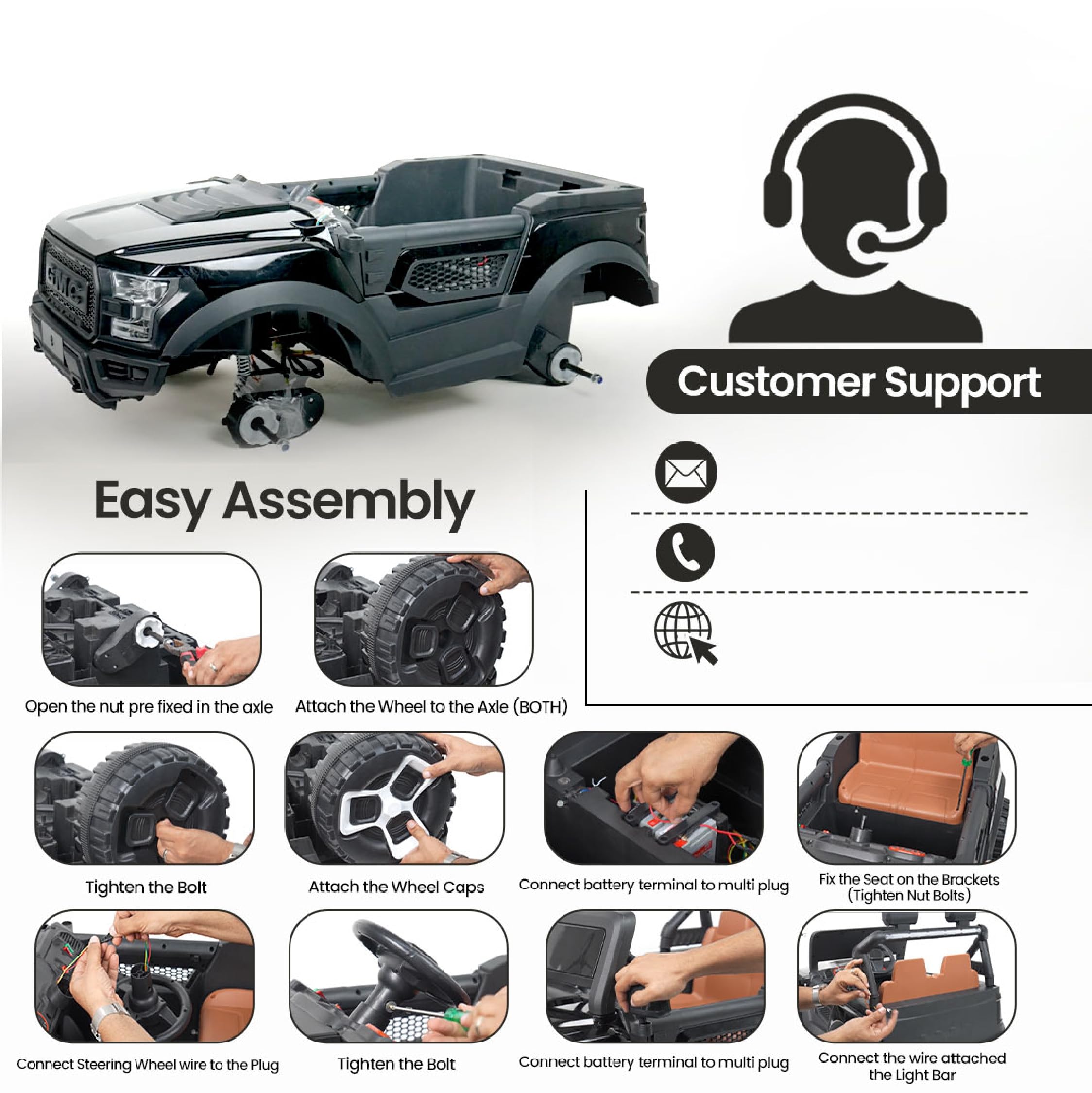 Luusa Thunder Battery Operated Jeep for Kids, Ride on Toy Kid Car with RGB Windshield Light & Music | Electric Jeep Battery Cars | Baby Big Car for Kids to Drive 3 to 8 Years Boys Girls - Image 9 thumbnail