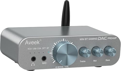 DAC Amplificateur Casque Bluetooth 6.0 24bit/96kHz pour PS Aveek