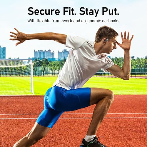 Miniatura 5 de OpenComfy CF301 Auriculares para correr de próxima generación, auriculares inalámbricos Bluetooth abiertos para entrenamiento deportivo en gimnasio,