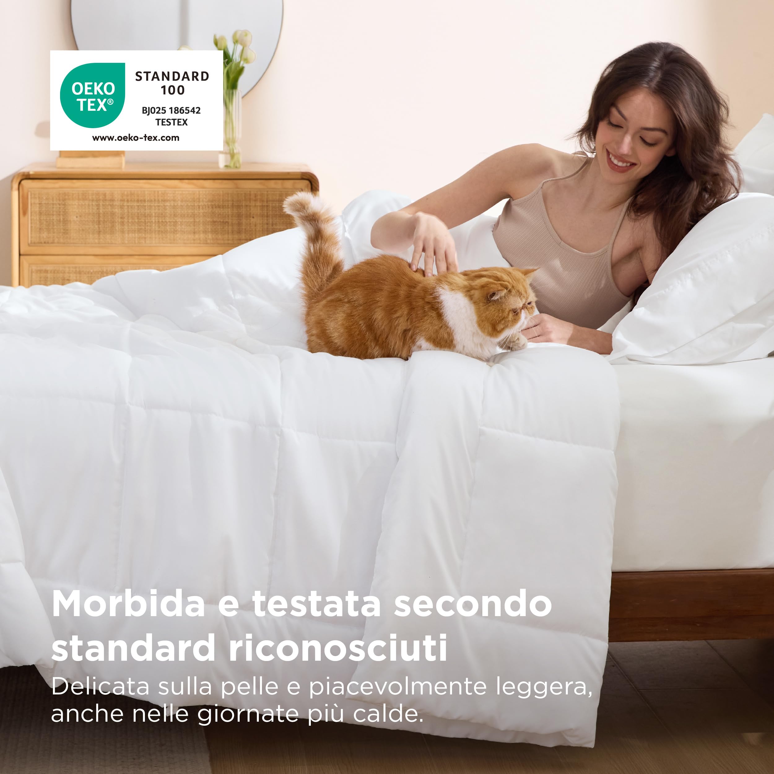 Bedsure Coperta Estiva 240x220 Coperta Leggera per Letto - Coperta 240x220 Morbida Sottile e Leggera per l'Estate, Microfibra Traspirante Trapunta Estiva OEKO-TEX per Allergici, Bianco