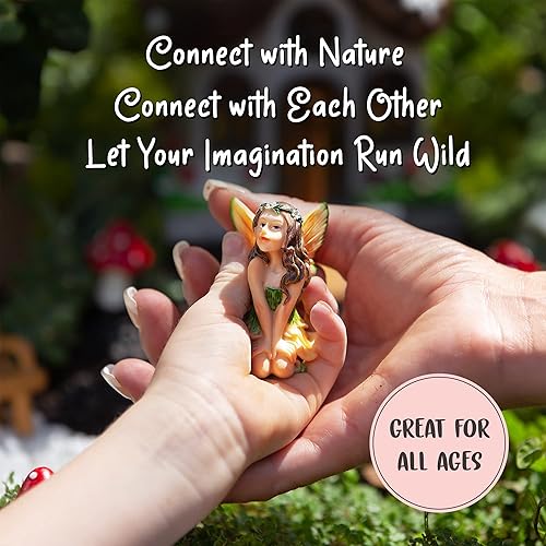 Miniatura 7 de WILD PIXY - Kit de accesorios para jardín de hadas - Casa miniatura y estatuilla para niñas, niños, adultos, con piedras de brillo mágico en la